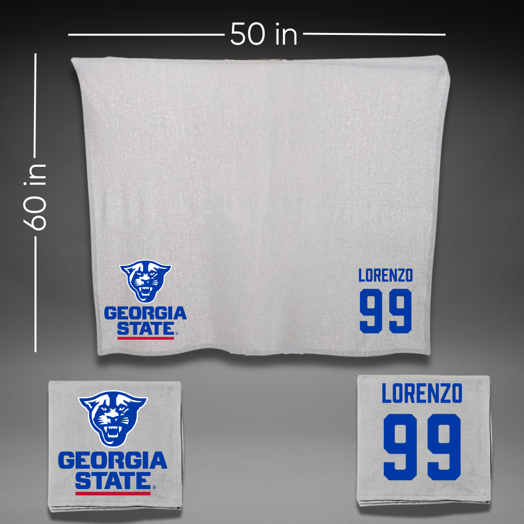 Georgia State University Football Gray Blanket - #99 Christian Lorenzo