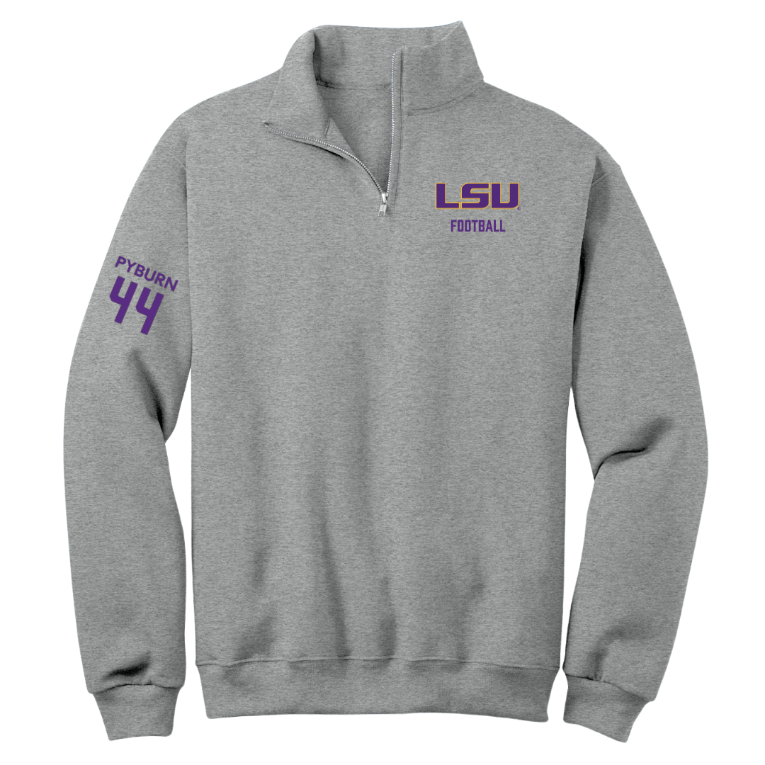 Louisiana State University Football Sport Gray Quarter-Zip - #44 Jack Pyburn