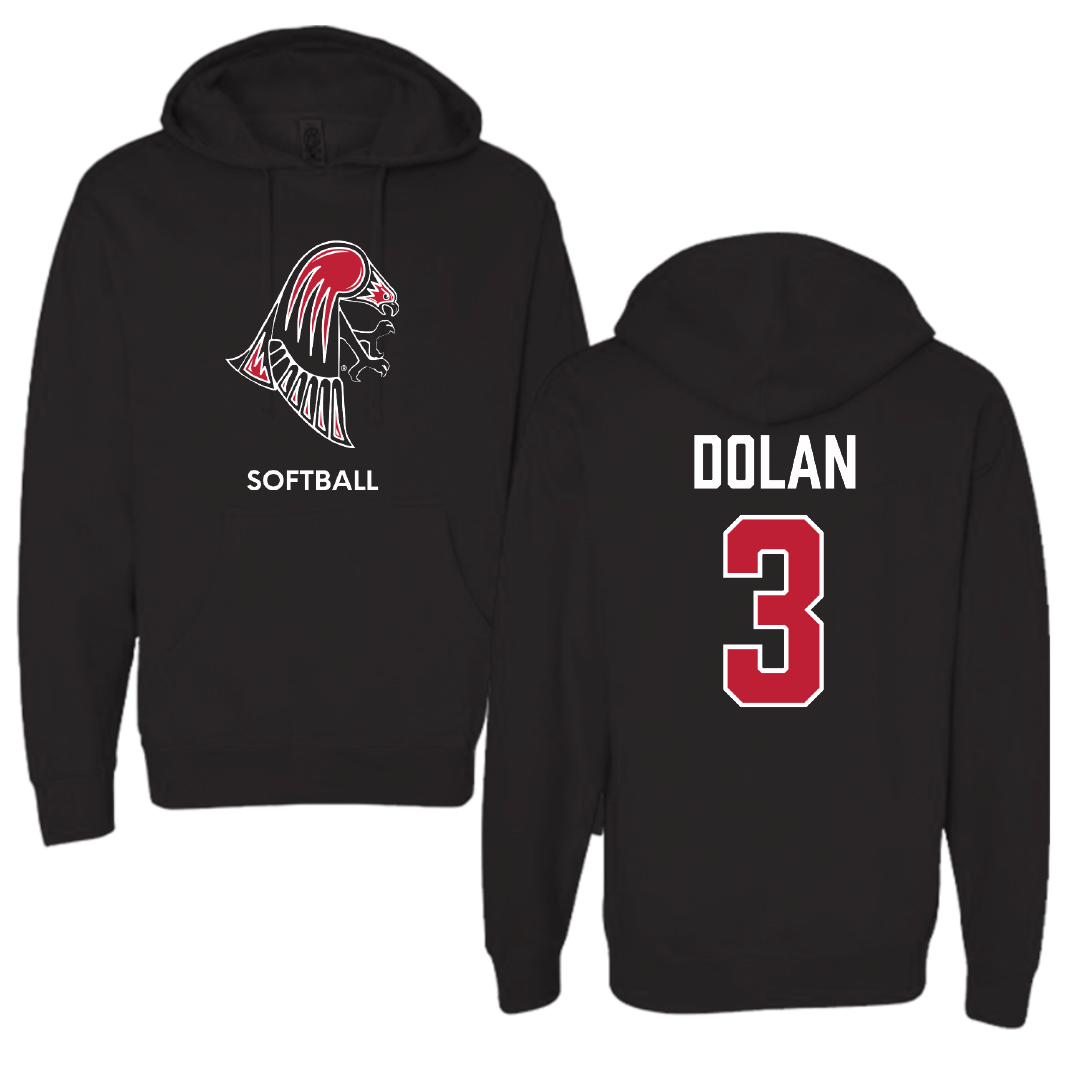 University of Wisconsin-River Falls Softball Black Hoodie - #3 Kayla Dolan