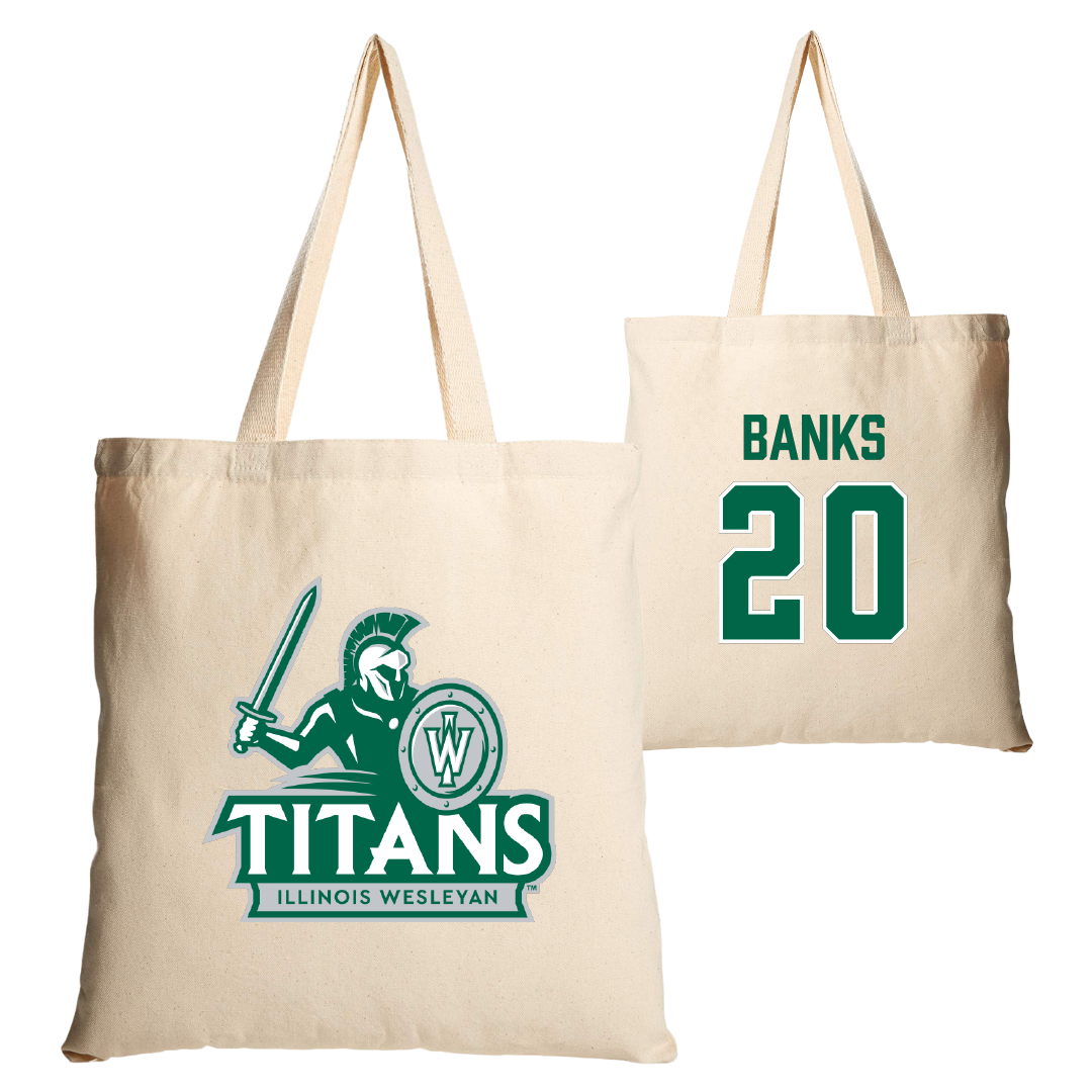 Illinois Wesleyan University Baseball Tan Canvas Tote Bag - #20 Dalen Banks