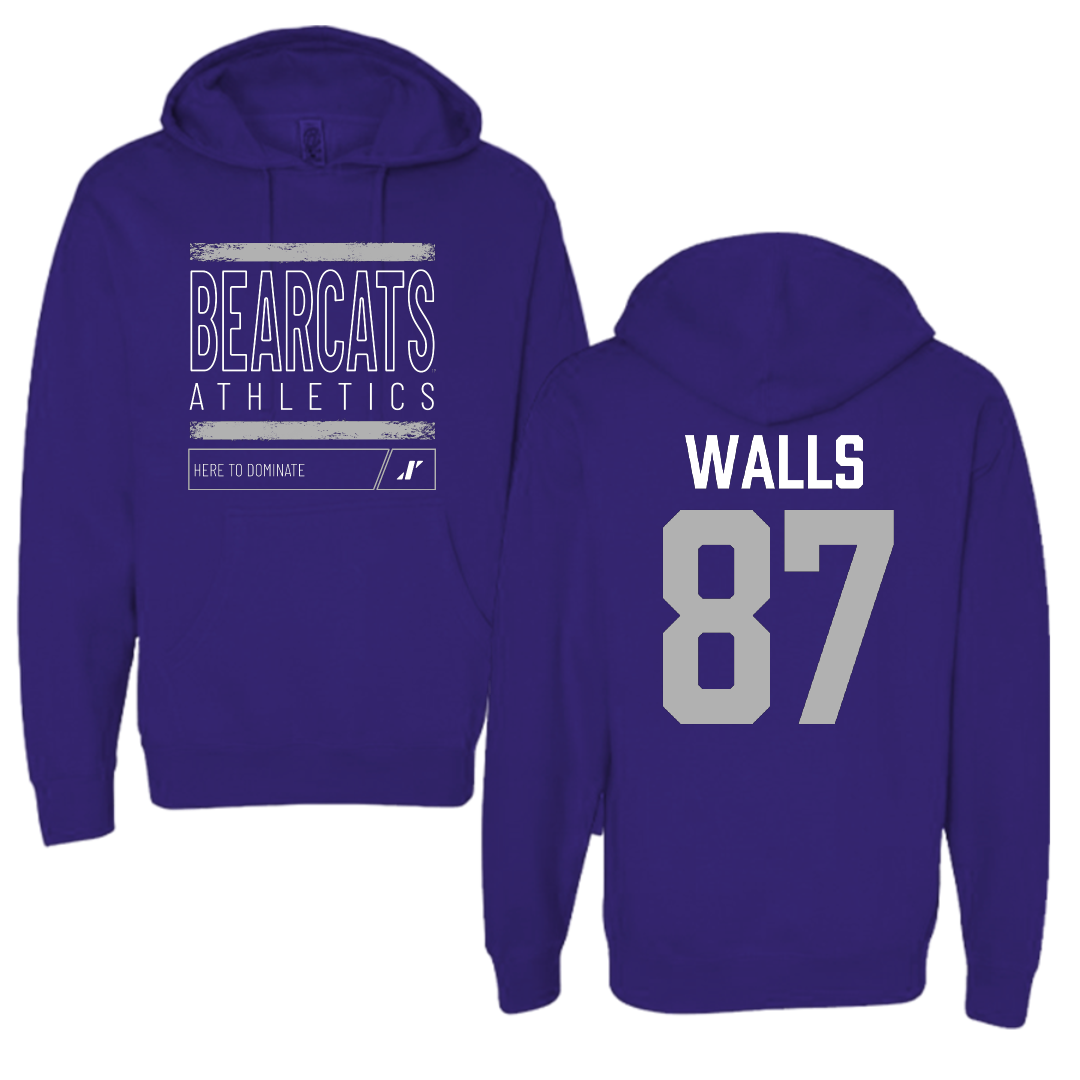 Southwest Baptist University Football Purple Dominate Hoodie - #87 Gabriel Walls