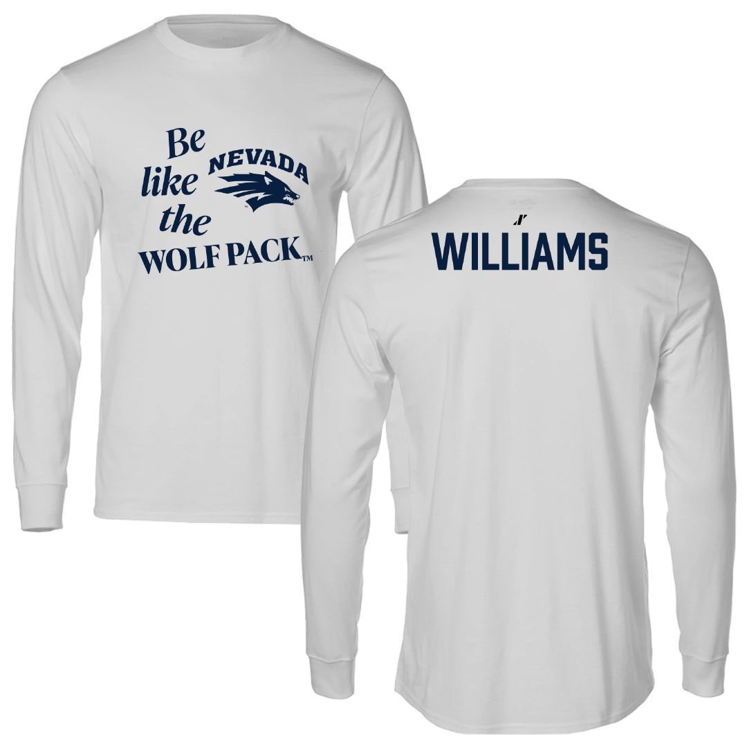 University of Nevada Cheer Light Gray Be Like Us Performance Long Sleeve - Sophie Williams