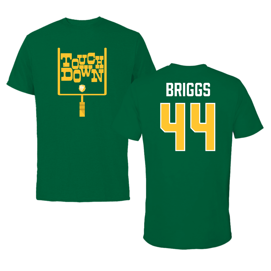Southeastern Louisiana University Football Green Touchdown Performance Tee - #44 Connor Briggs