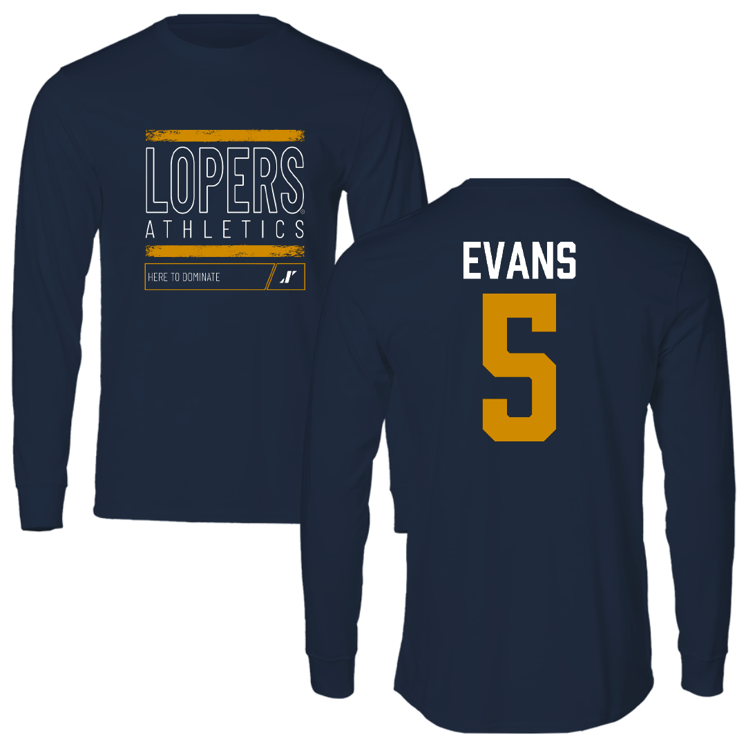 University of Nebraska at Kearney Basketball Navy Dominate Long Sleeve - #5 Sean Evans