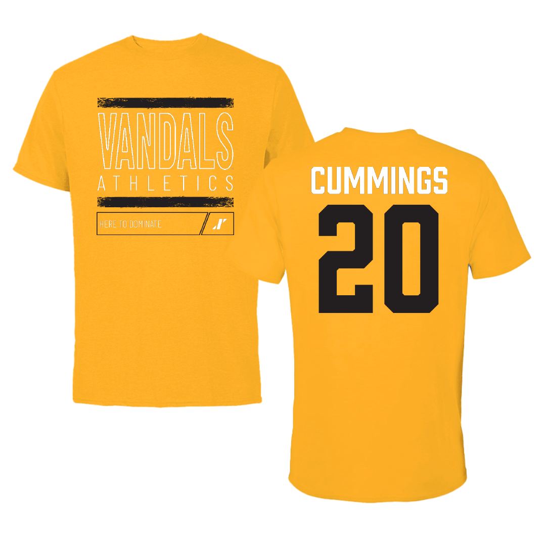 University of Idaho Football Gold Dominate Performance Tee - #20 Elisha Cummings