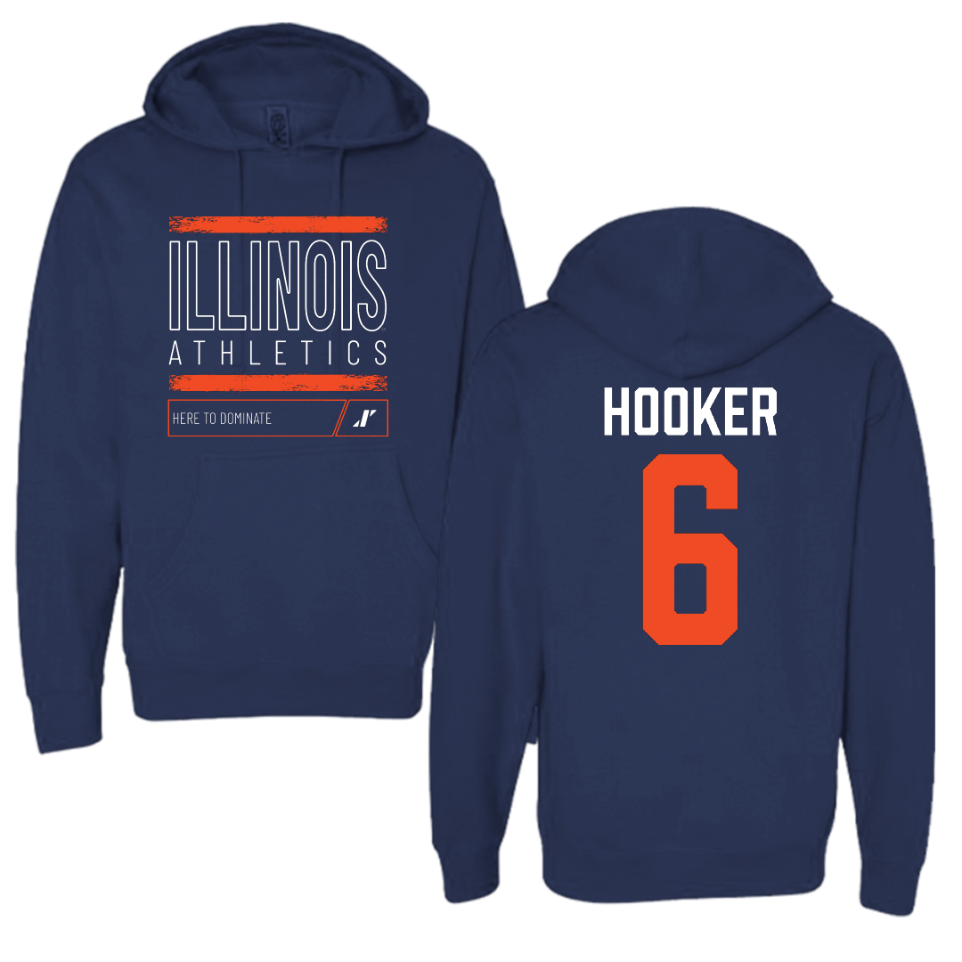 University of Illinois Softball Navy Dominate Hoodie - #6 Juliana Hooker