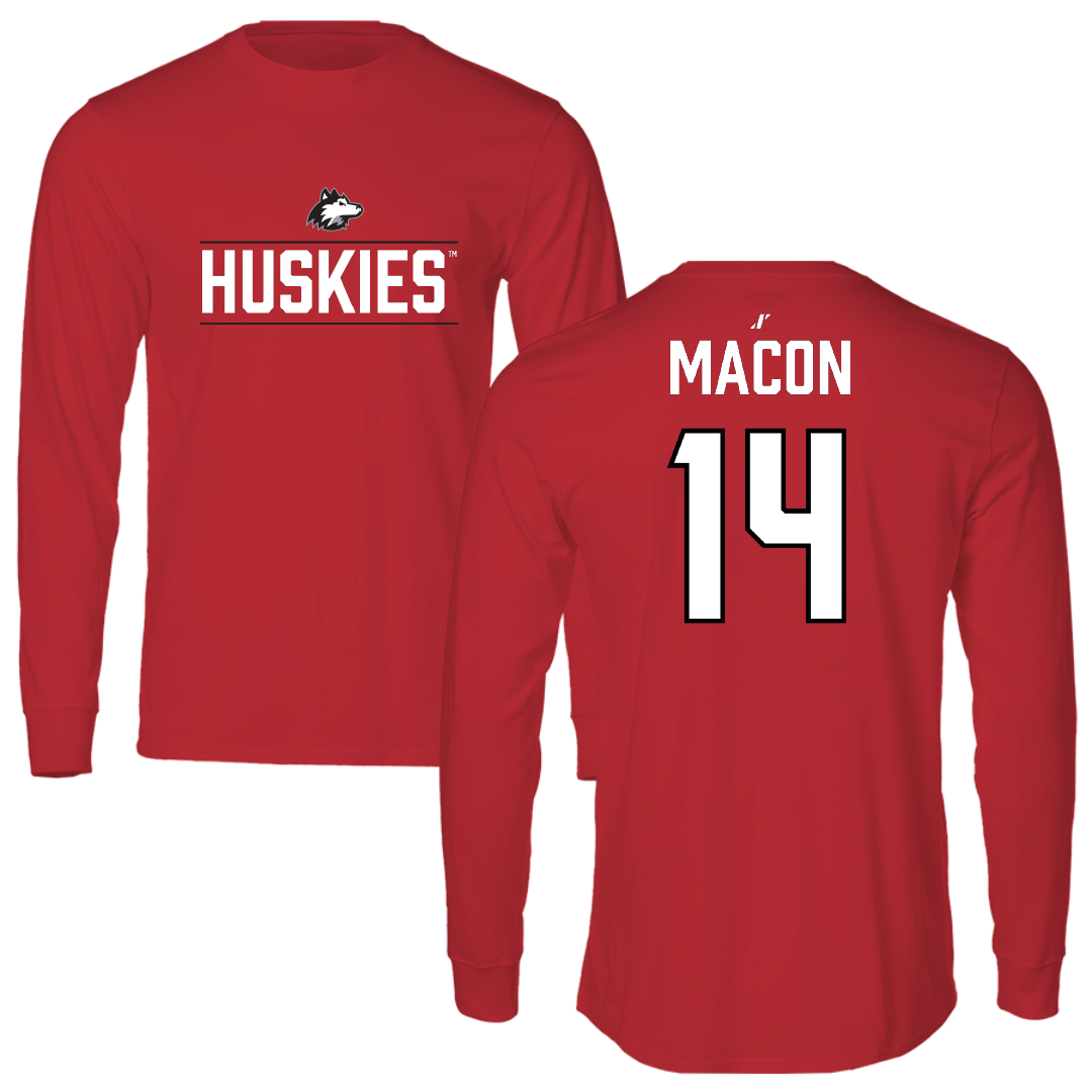 Northern Illinois University Football Red General Long Sleeve - #14 Jalen Macon