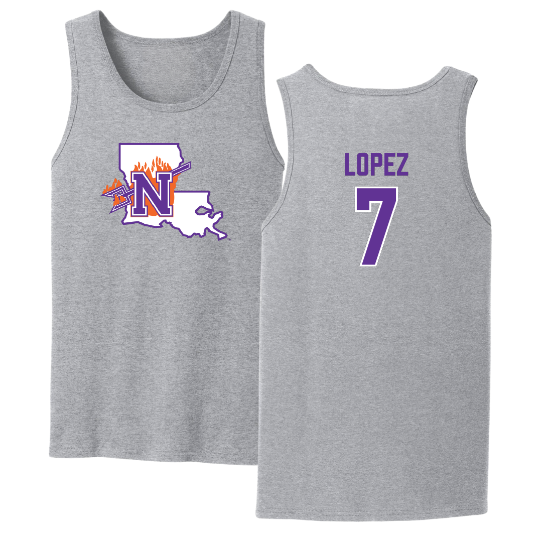 Northwestern State University Soccer Sport Gray Tank Top - #7 Sabrina Lopez