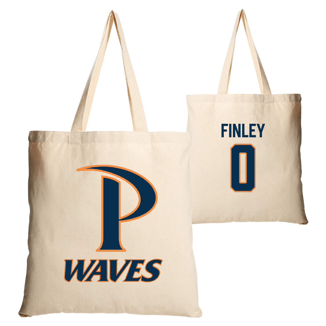 Pepperdine University Basketball Tan Canvas Tote Bag - #0 Ivory Finley