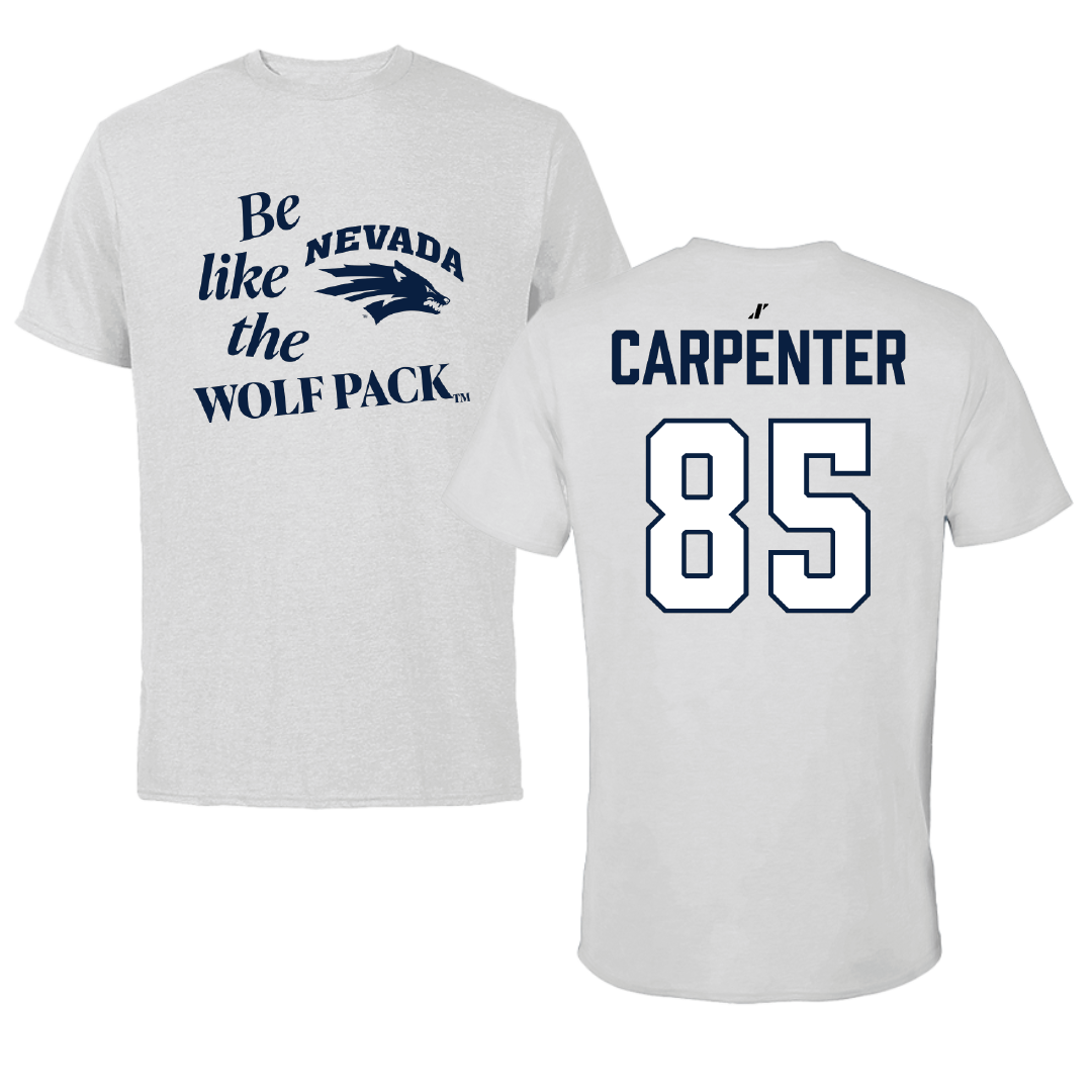 University of Nevada Football Light Gray Be Like Us Performance Tee - #85 Jett Carpenter