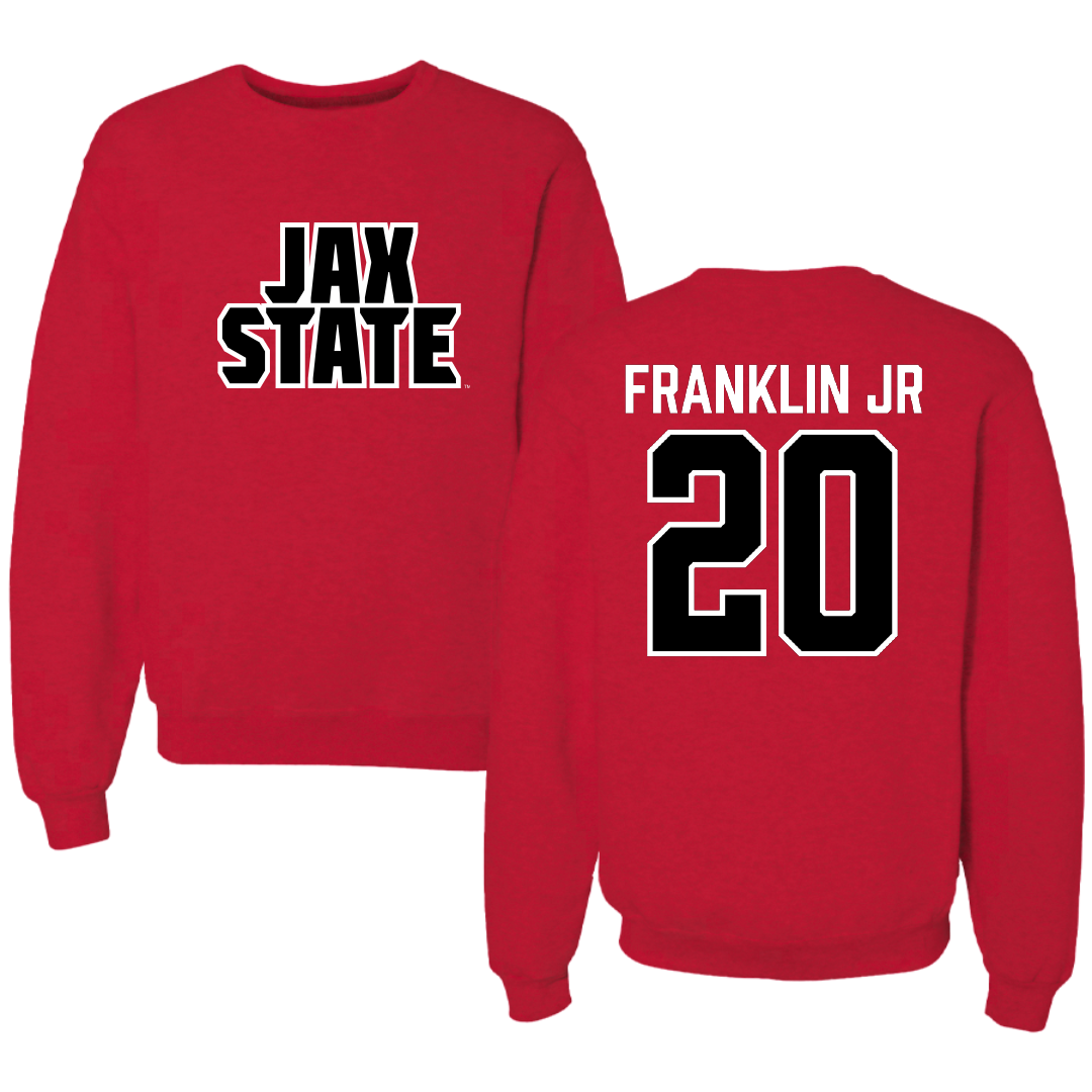 Jacksonville State University Football Red Crewneck - #20 Travis Franklin Jr