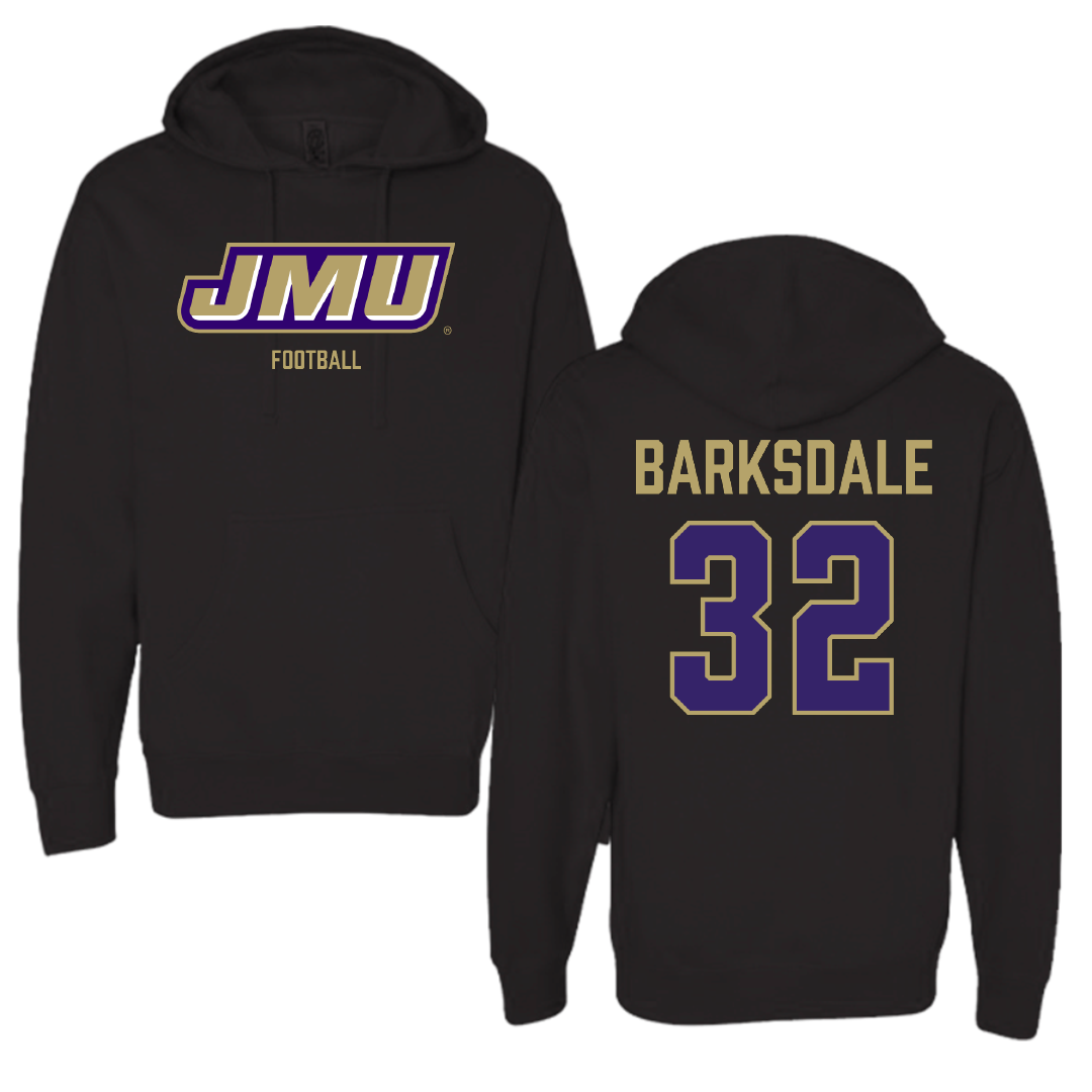 James Madison University Football Black Hoodie - #32 DJ Barksdale