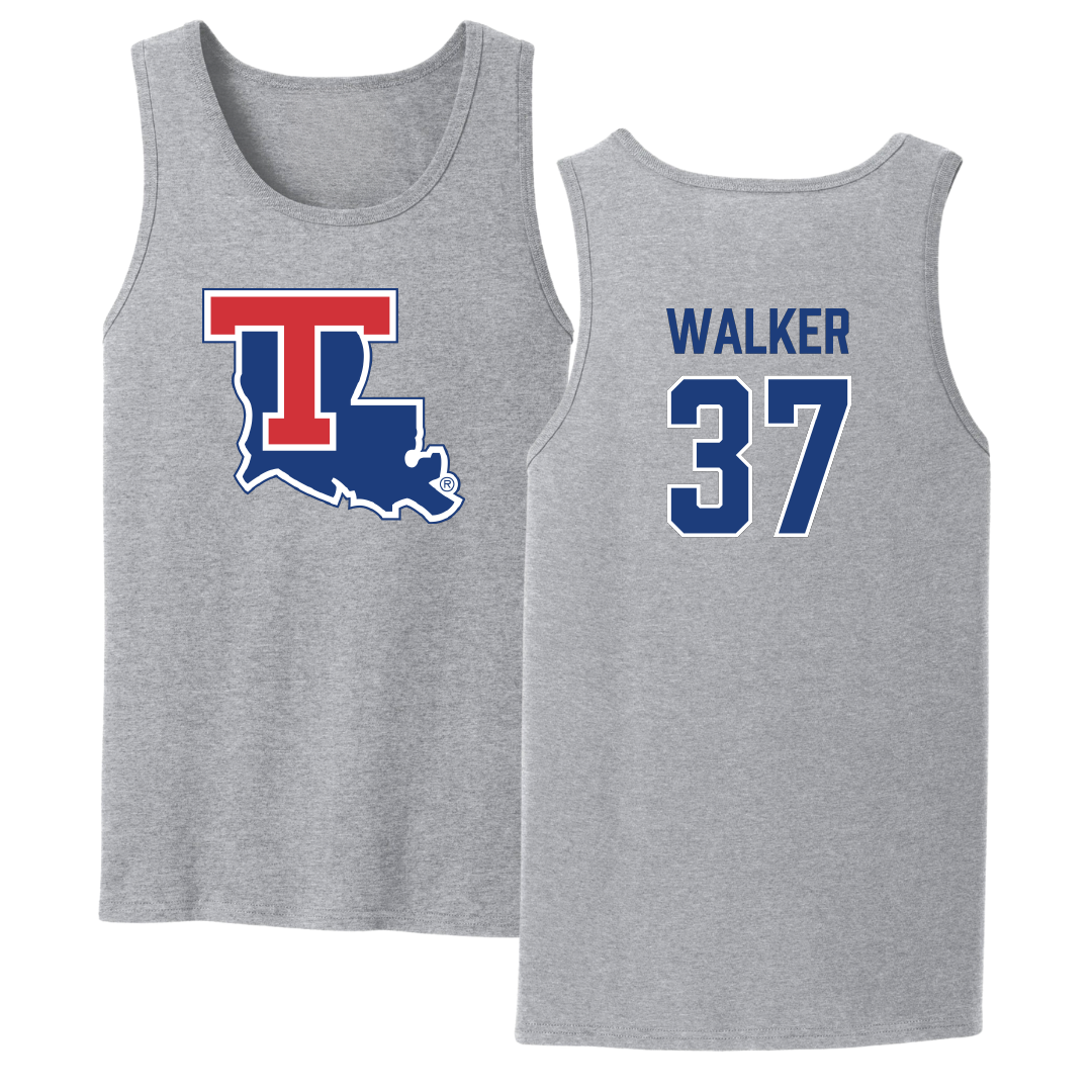 Louisiana Tech University Baseball Sport Gray Tank Top - #37 Brodey Walker