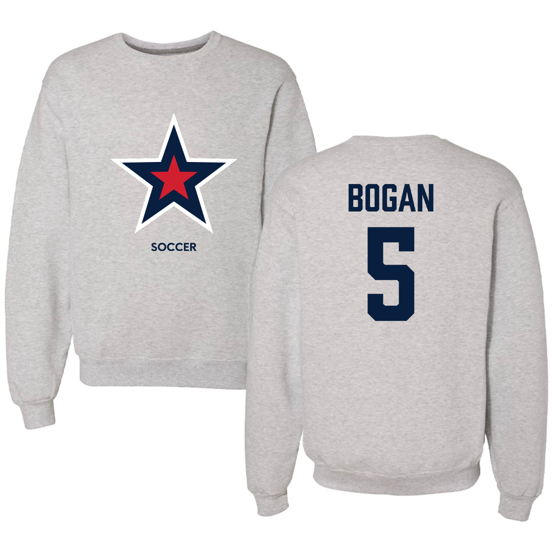 Robert Morris University Soccer (W) Light Gray Crewneck - #5 Carson Bogan