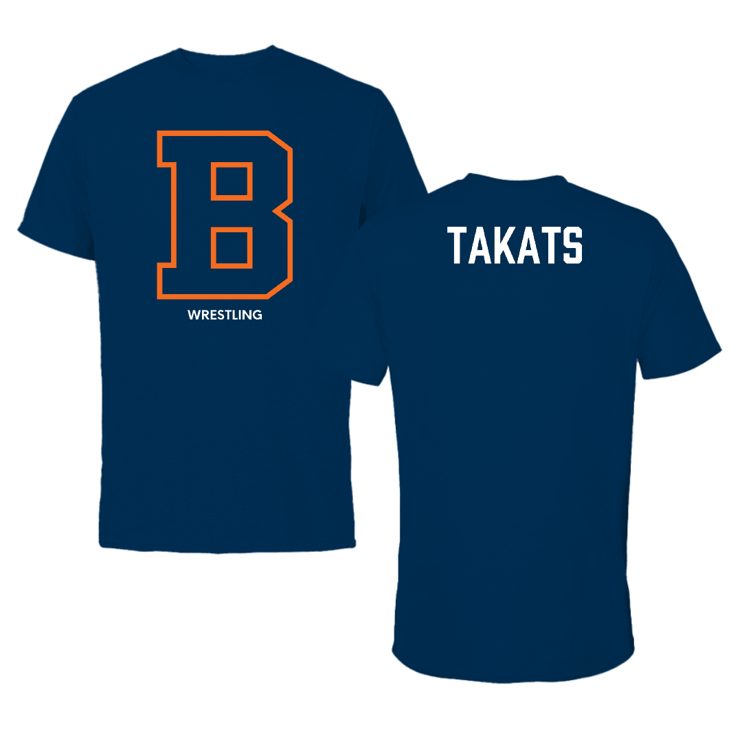Bucknell University Wrestling (M) Navy Performance Tee - Myles Takats