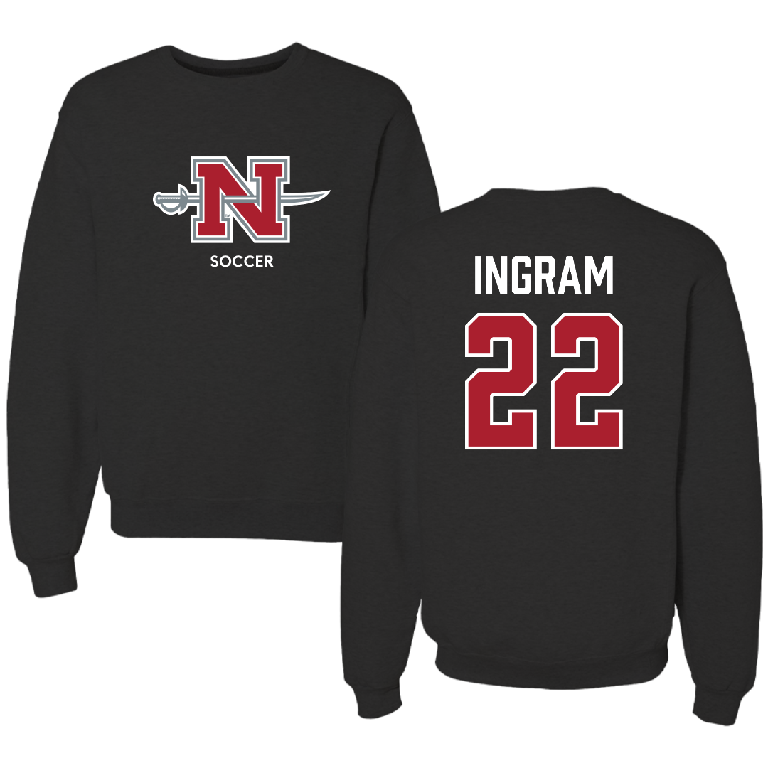 Nicholls State University Soccer (W) Black Mascot Crewneck - #22 Kori Ingram