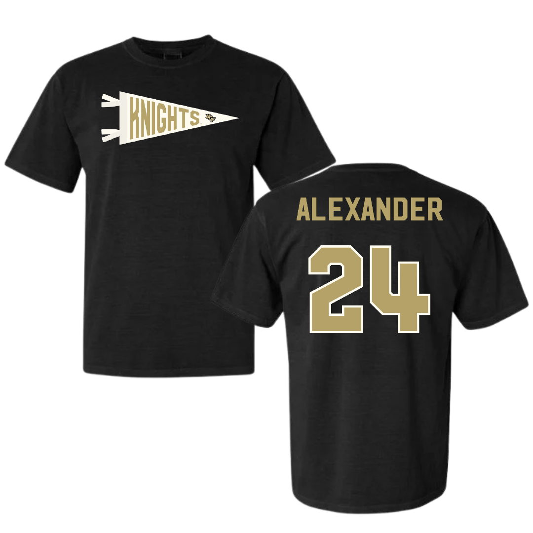 University of Central Florida Football Black Pennant Comfort Colors Tee - #24 Xe'ree Alexander