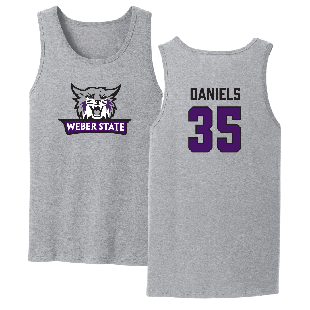 Weber State University Football Sport Gray Tank Top - #35 Rishi Daniels