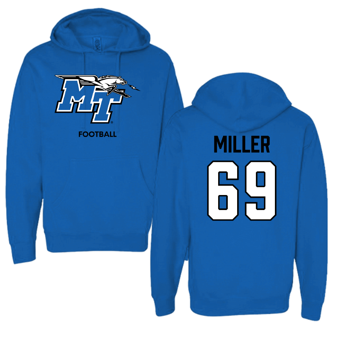 Middle Tennessee State University Football Blue Hoodie - #69 Marcus Miller