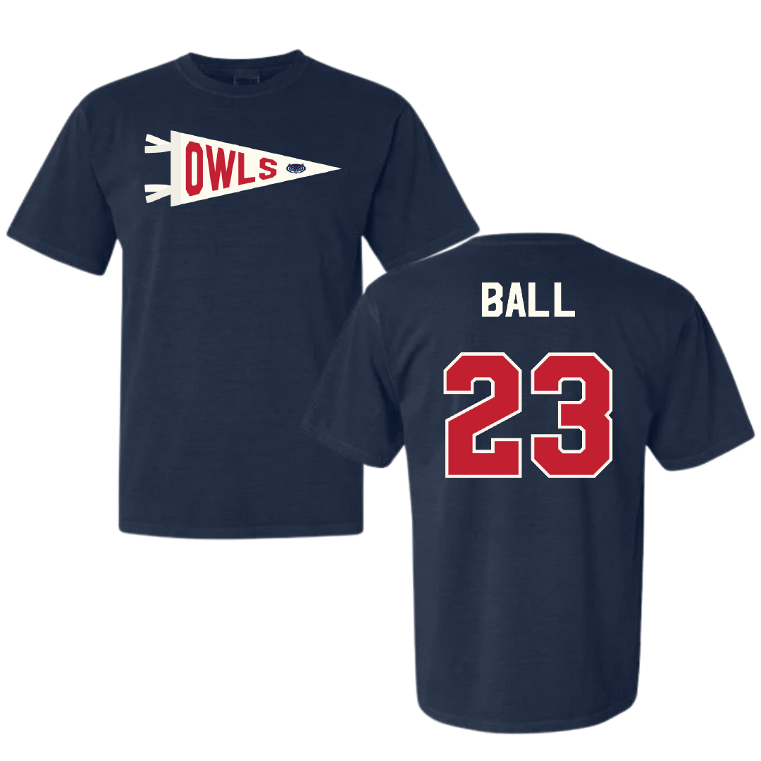 Florida Atlantic University Baseball Navy Pennant Comfort Colors Tee - #23 Dawson Ball