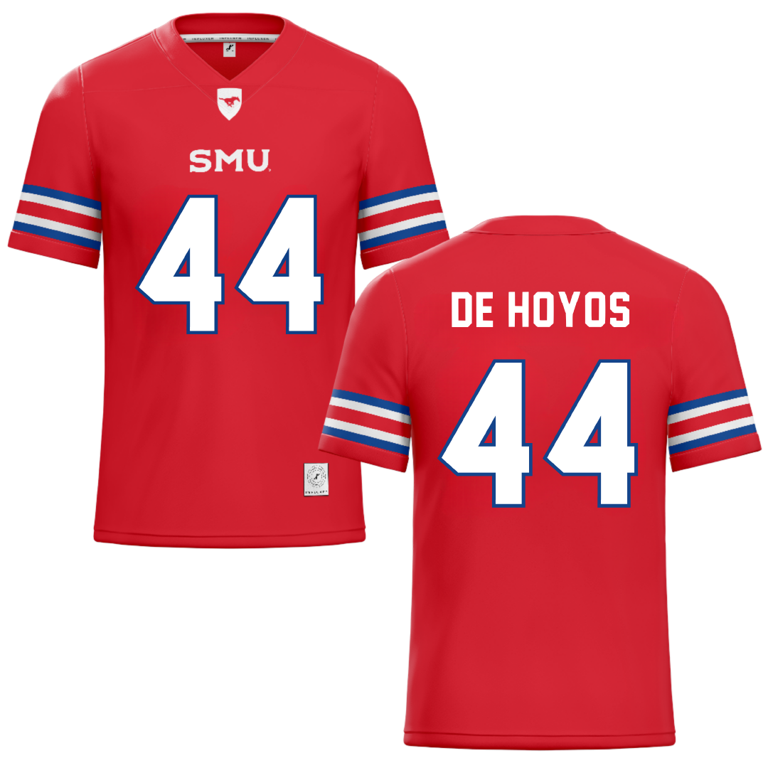 Southern Methodist University Red Football Jersey - #44 Michael De Hoyos