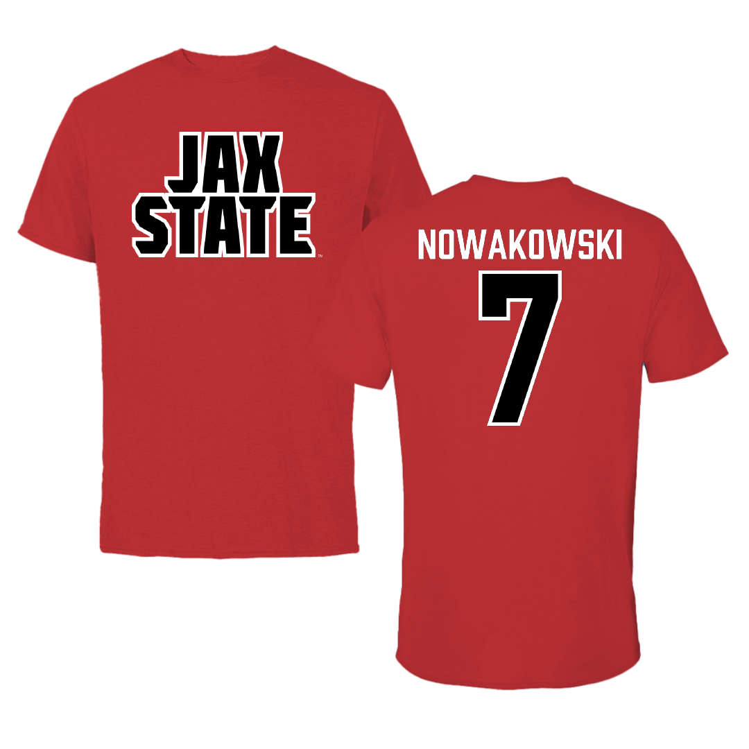 Jacksonville State University Softball Red Performance Tee - #7 Morgan Nowakowski