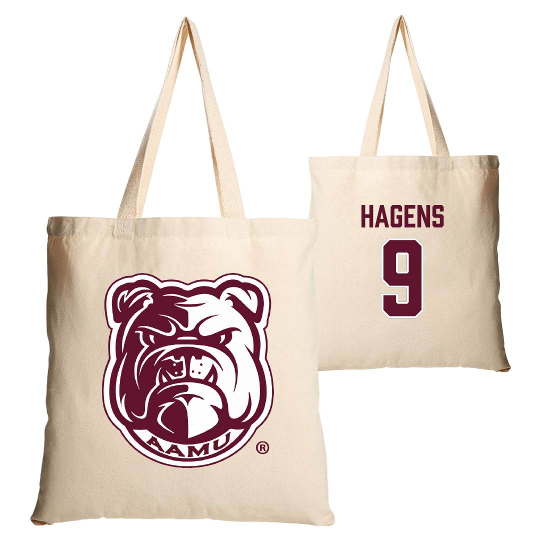 Alabama A&M University Football Tan Canvas Tote Bag - #9 Mekhi Hagens