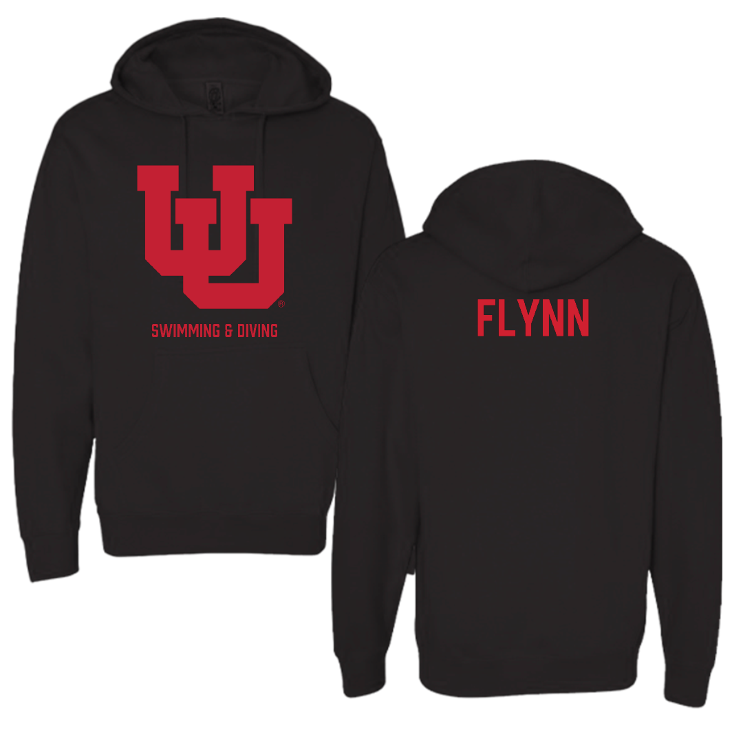 University of Utah Swimming & Diving Black Block Hoodie - Kelson Flynn