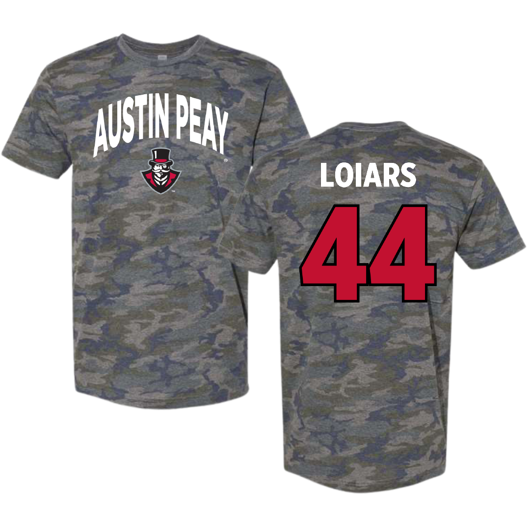 Austin Peay State University Beach Volleyball Vintage Camo Tee - #44 Emma Loiars