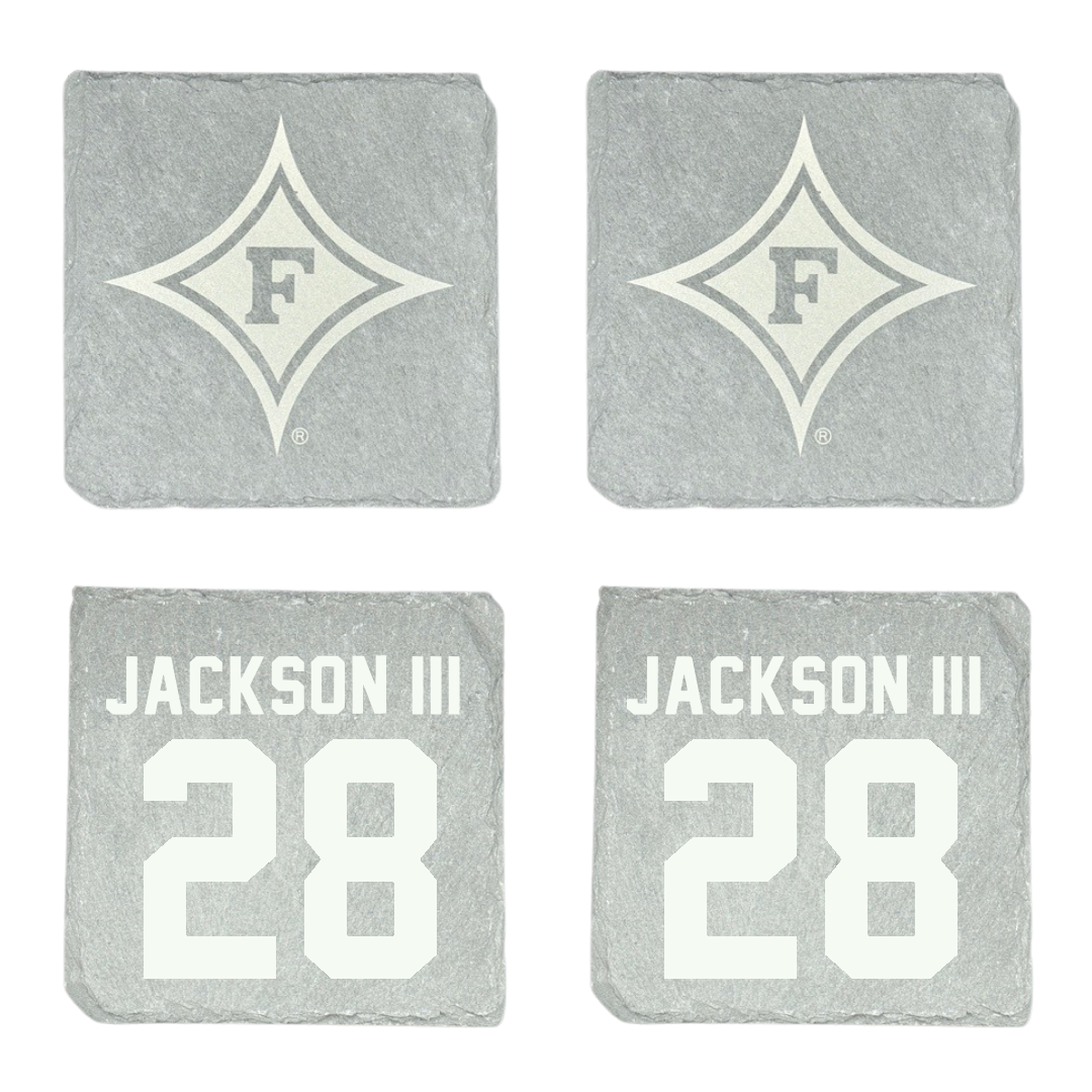 Furman University Football Stone Coaster (4 Pack)  - #28 Eddie Jackson III
