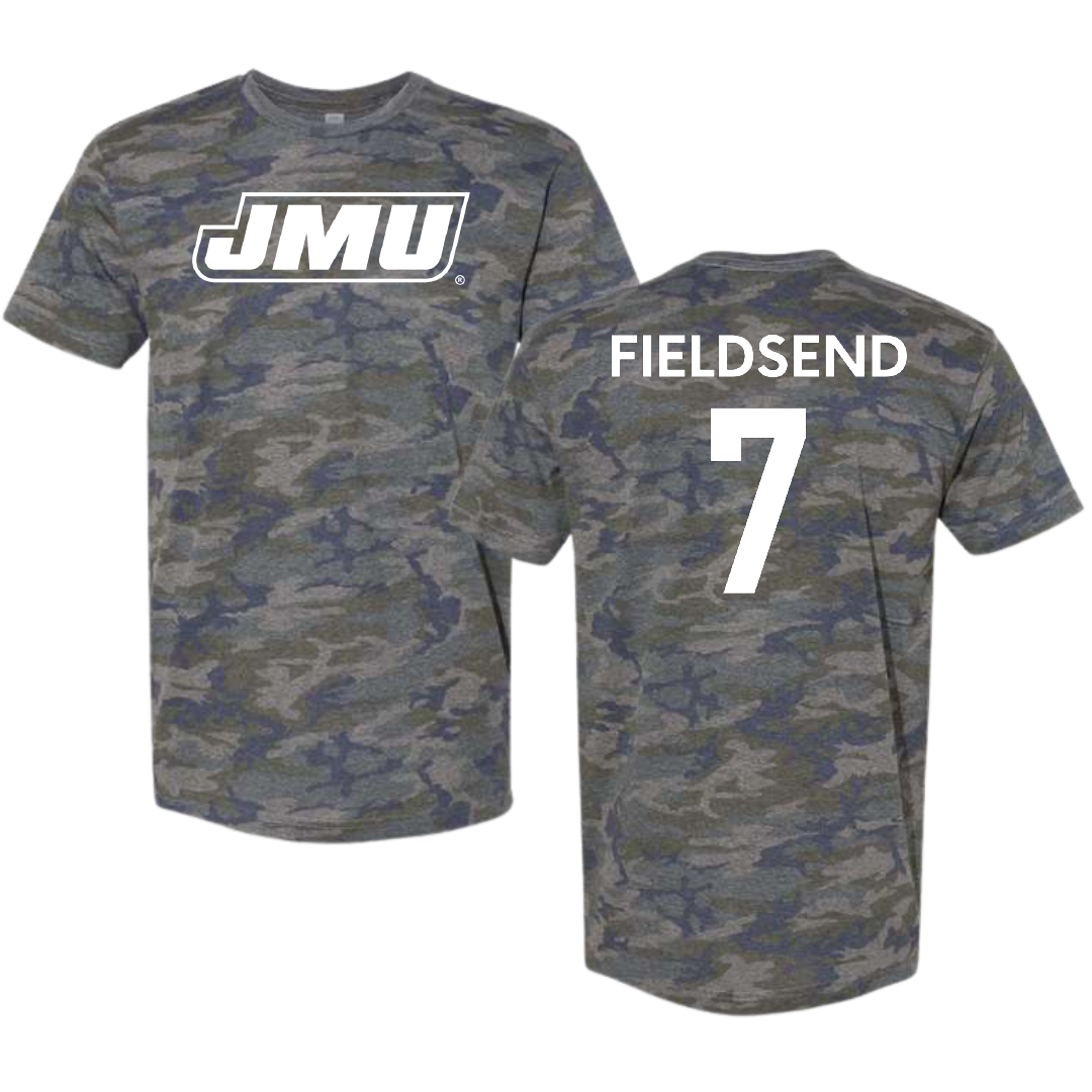 James Madison University Soccer (W) Vintage Camo Tee - #7 Jeanette Fieldsend