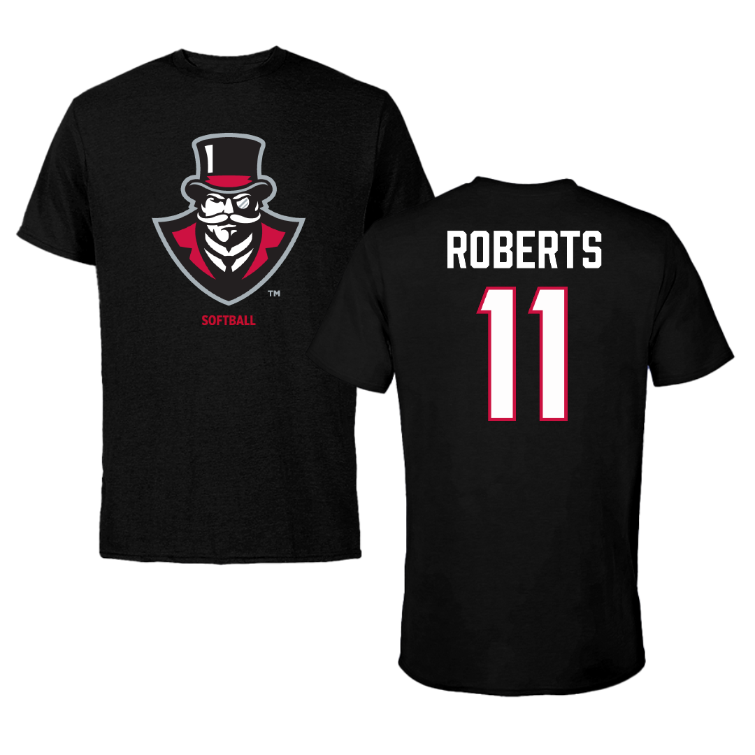 Austin Peay State University Softball Black Performance Tee - #11 Macee Roberts
