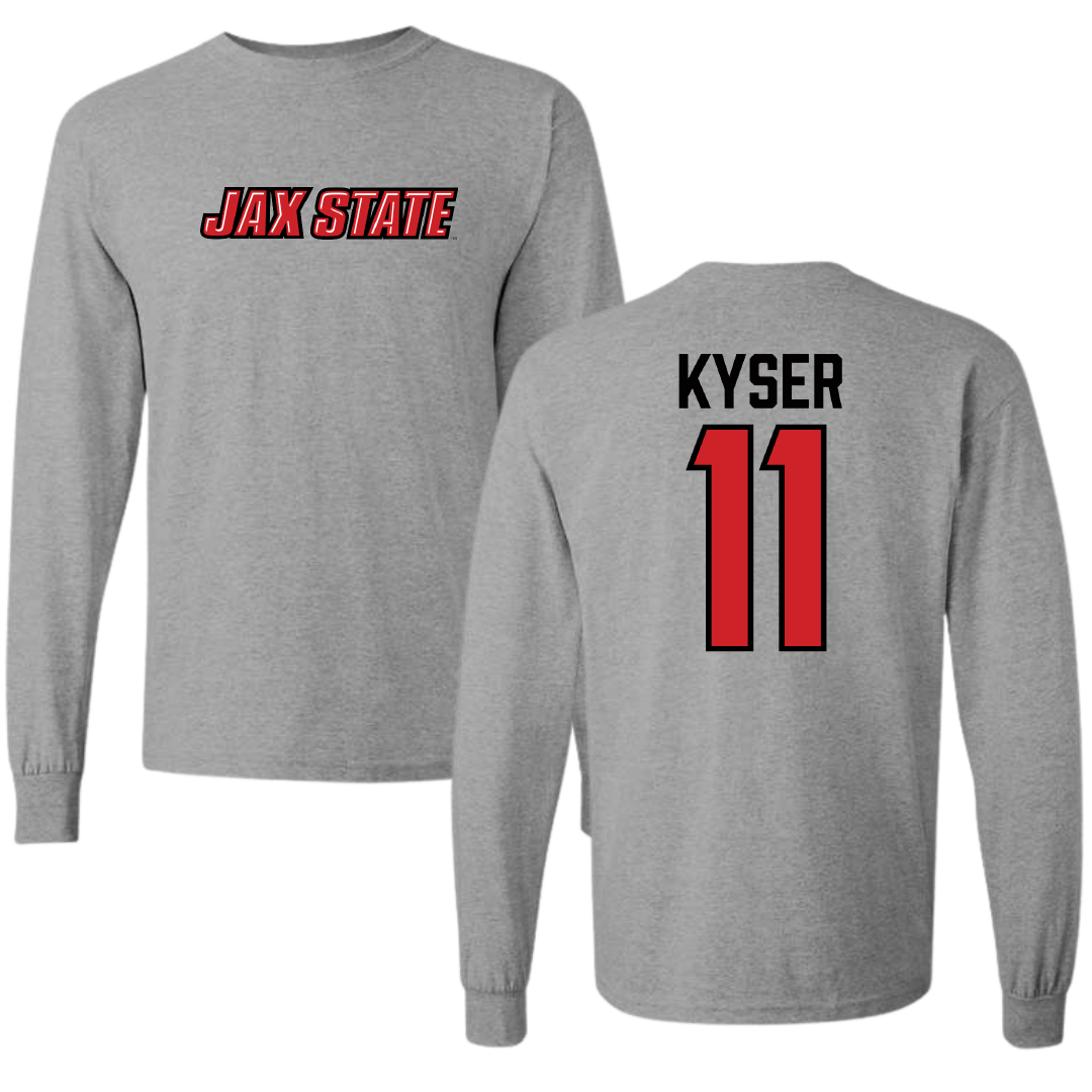 Jacksonville State University Softball Sport Gray Long Sleeve - #11 Makalyn Kyser