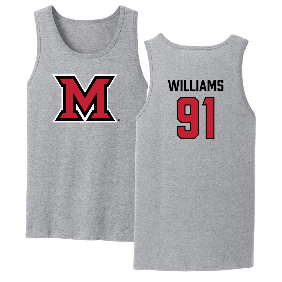 Miami University (Ohio) Football Sport Gray Tank Top - #91 Sam Williams