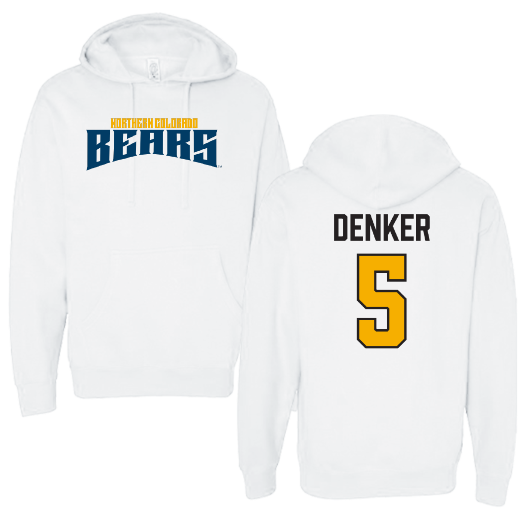 University of Northern Colorado Basketball White Classic Hoodie - #5 Quinn Denker
