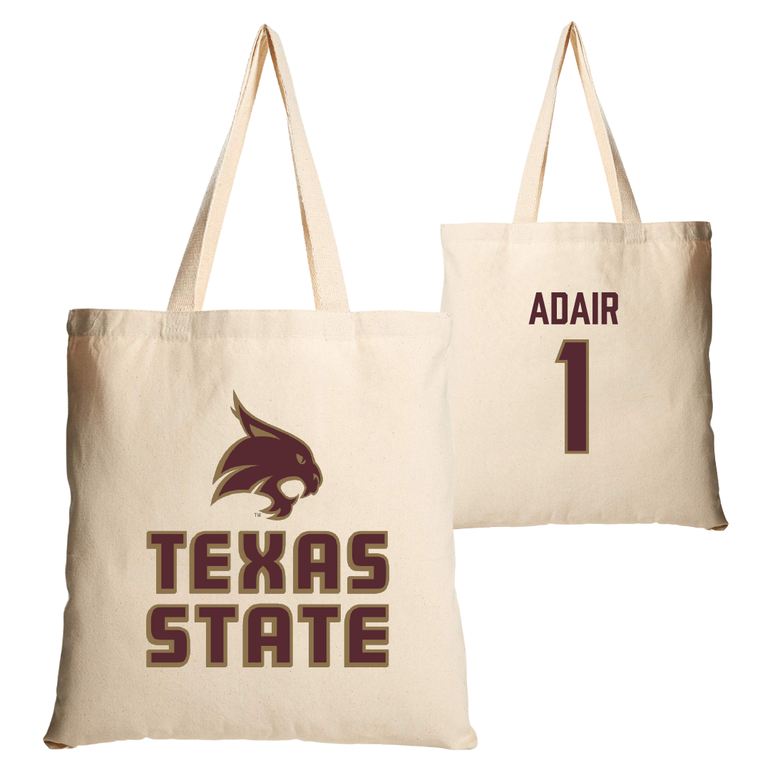 Texas State University Volleyball Tan Canvas Tote Bag - #1 Ally Adair