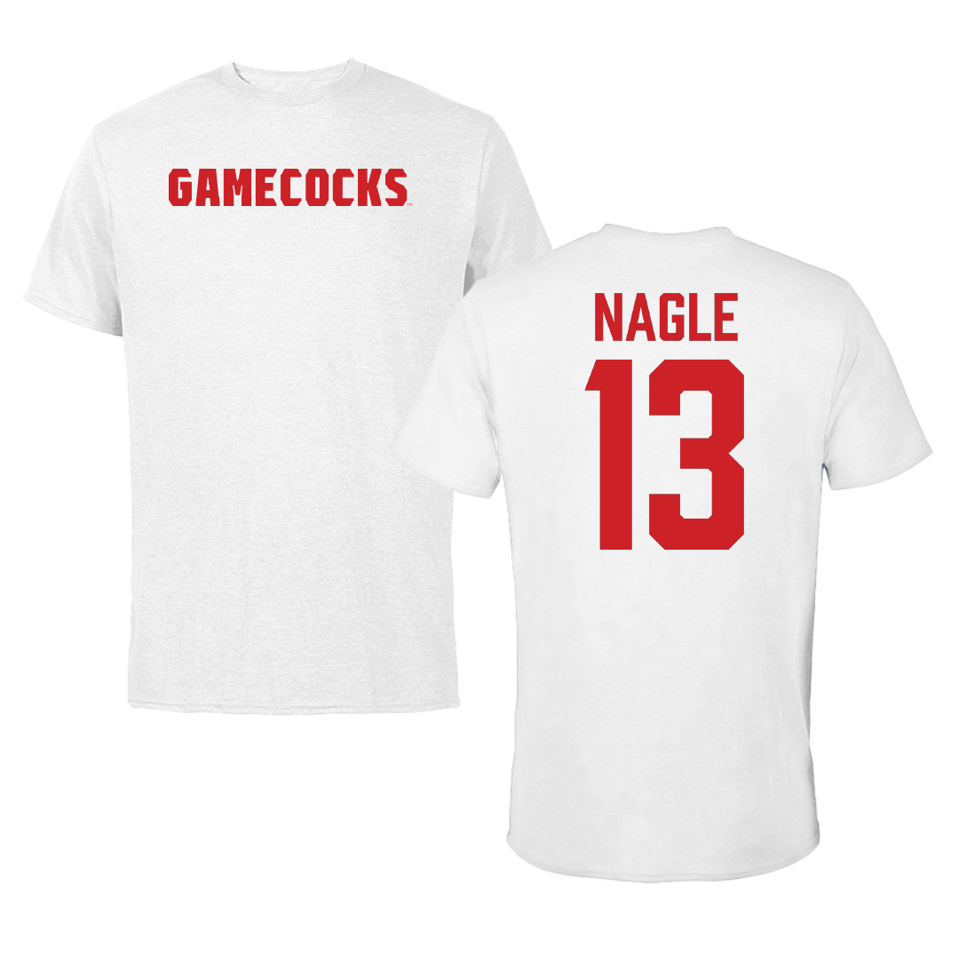 Jacksonville State University Soccer White Tee - #13 Tia Nagle