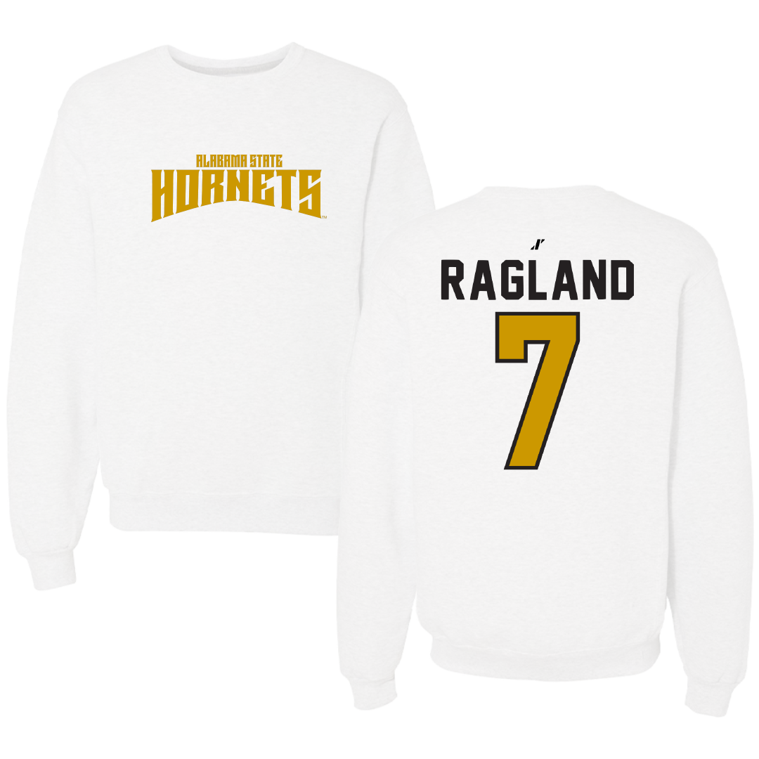 Alabama State University Football White Classic Crewneck - #7 Braylen Ragland