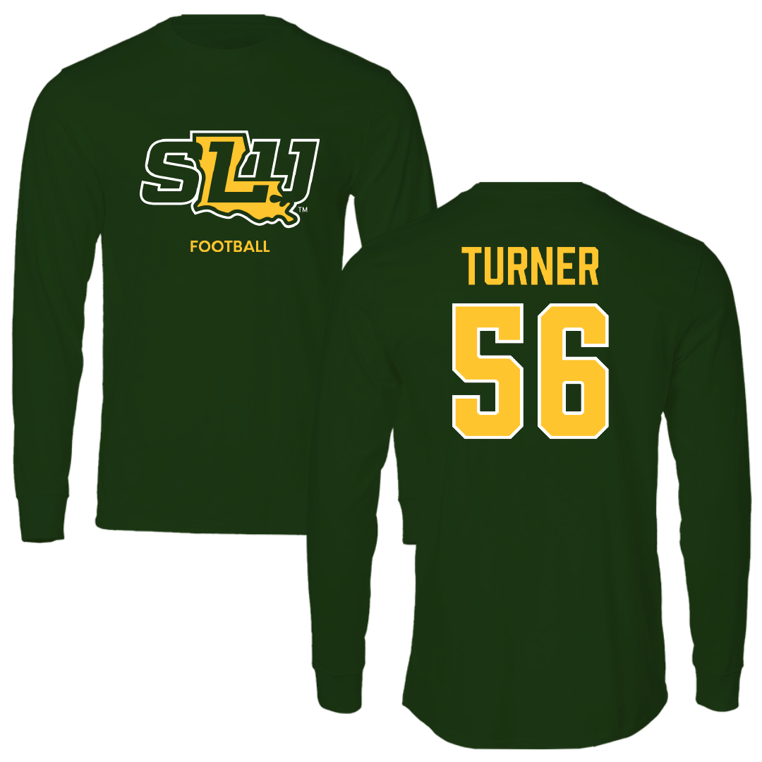 Southeastern Louisiana University Football Forest Green Long Sleeve - #56 Javin Turner