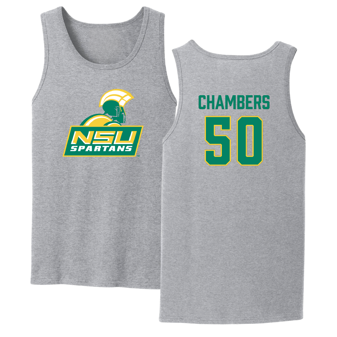 Norfolk State University Basketball Sport Gray Tank Top - #50 Nyzaiah Chambers