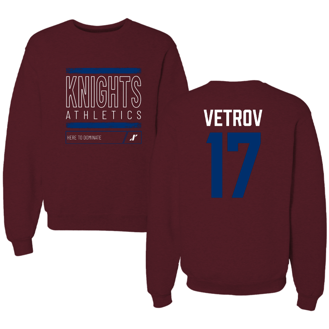 Fairleigh Dickinson University-Metropolitan Campus Volleyball Maroon Dominate Crewneck - #17 Artem Vetrov