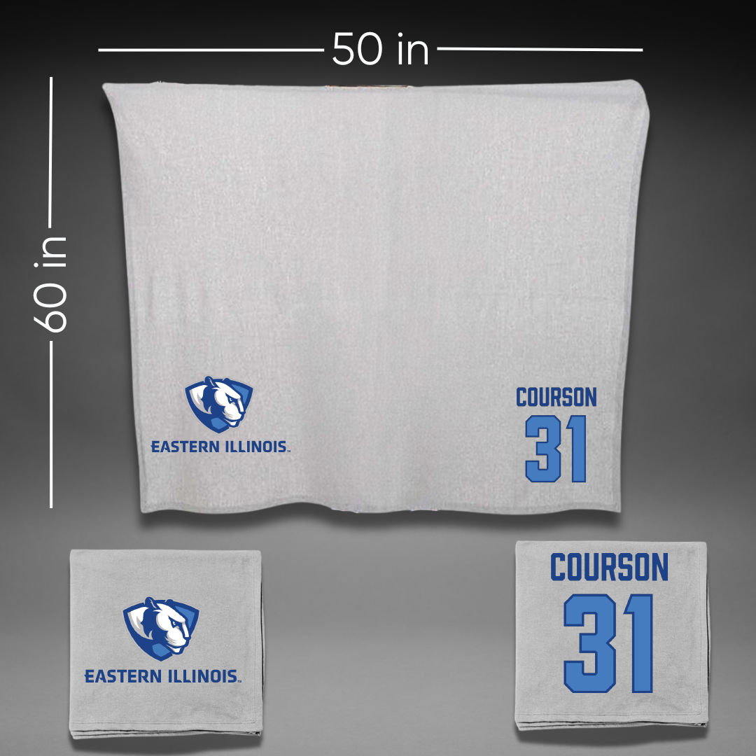 Eastern Illinois University Baseball Gray Blanket - #31 Zach Courson