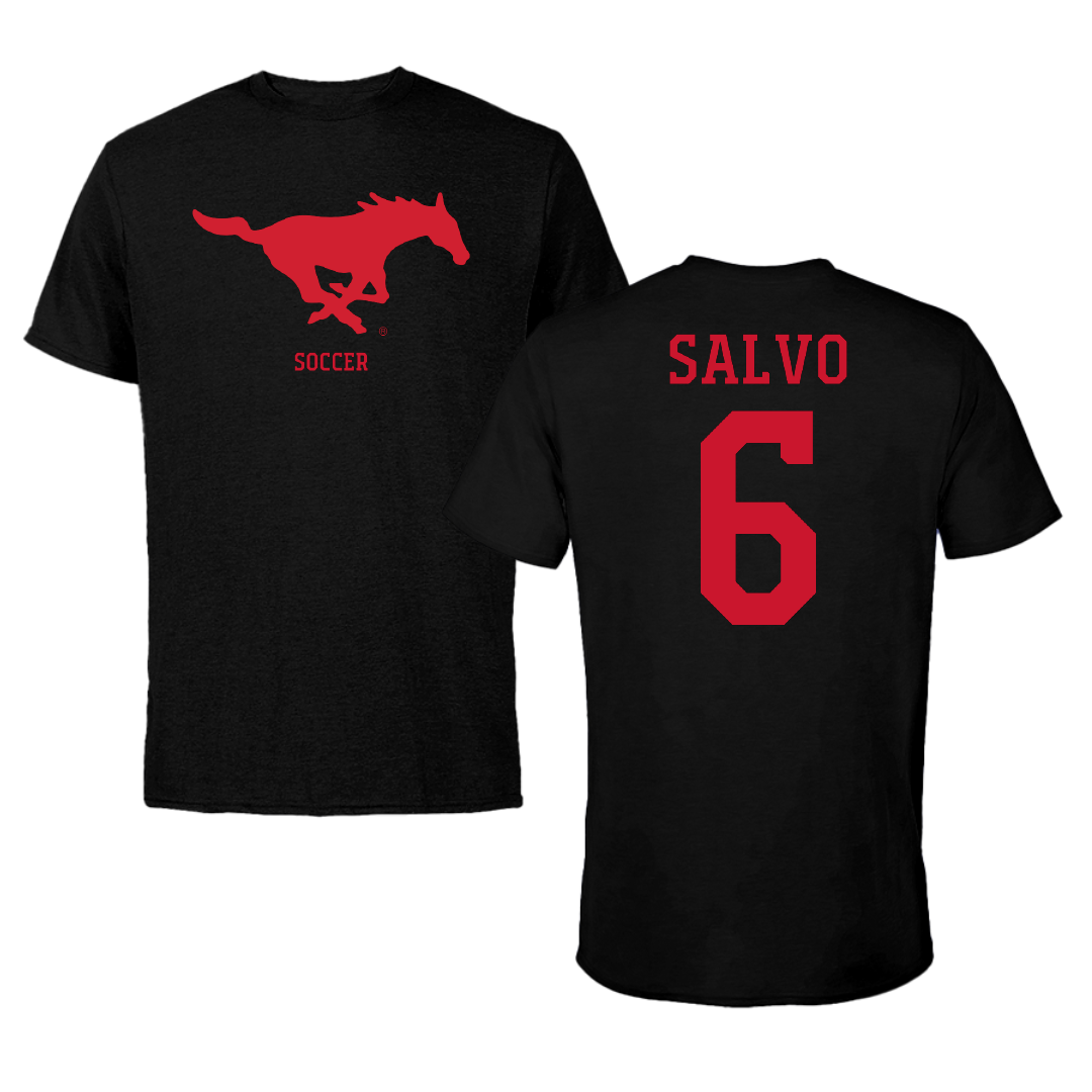 Southern Methodist University Soccer (M) Black Performance Tee - #6 Alex Salvo