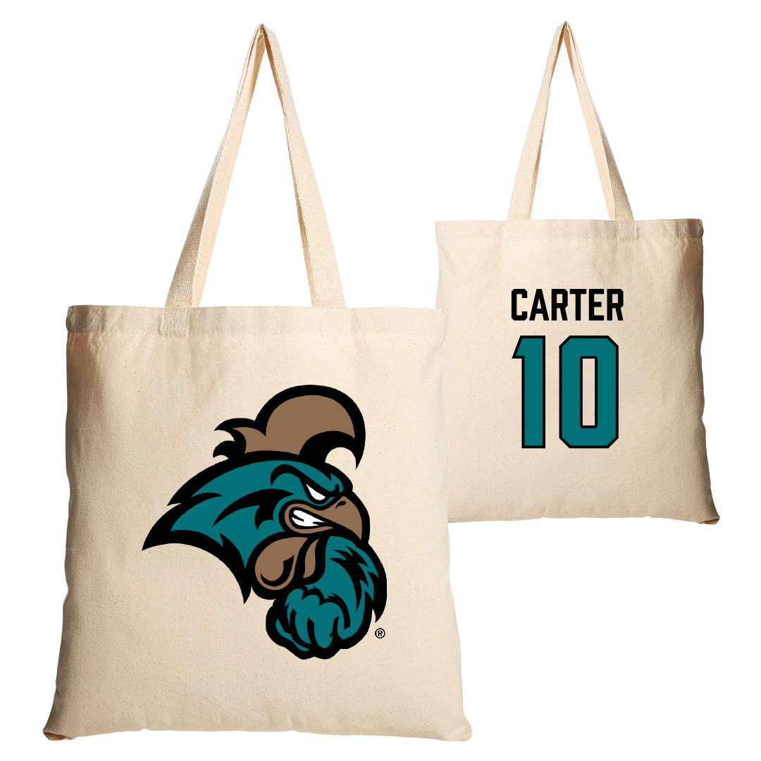 Coastal Carolina University Basketball Tan Canvas Tote Bag - #10 Dalanna Carter