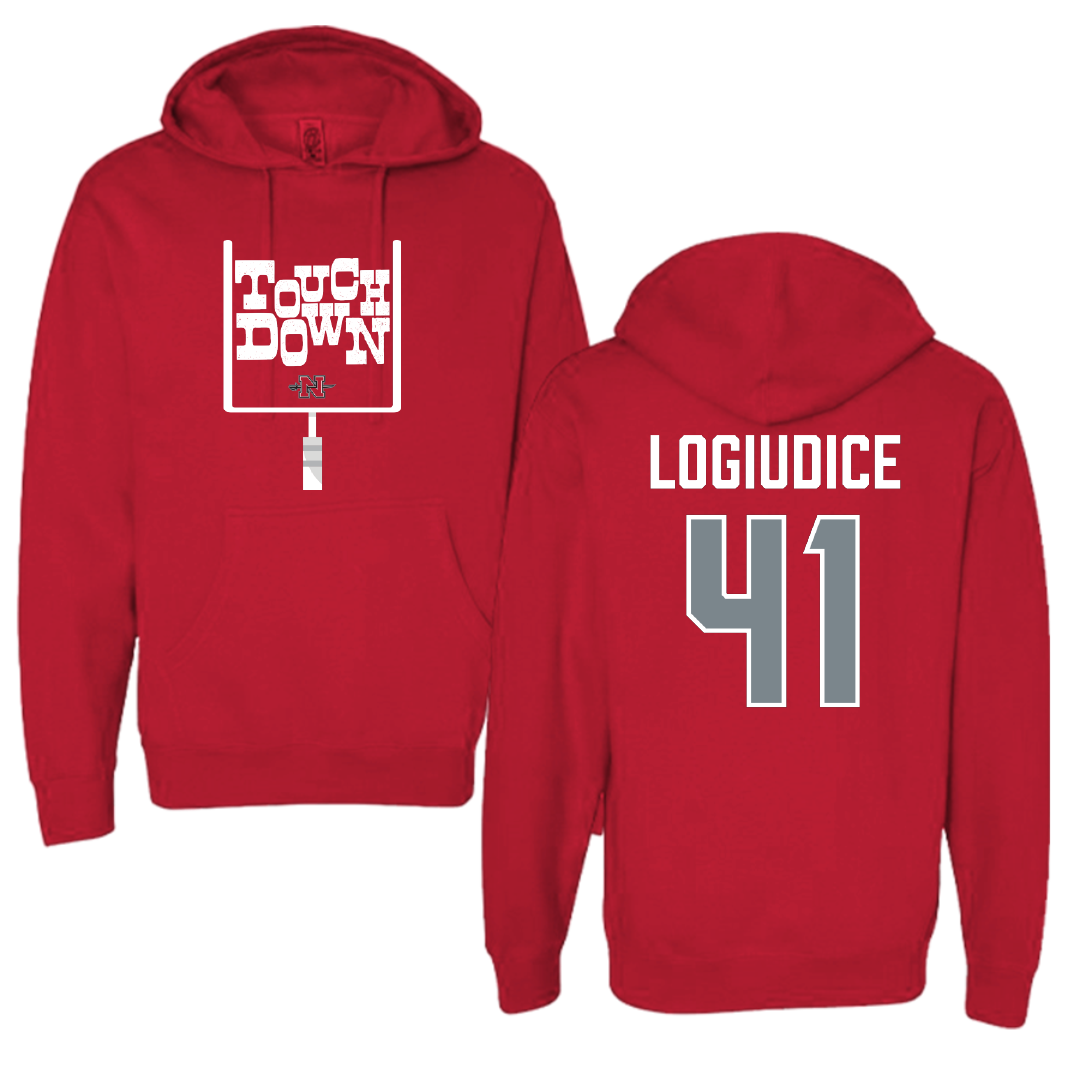 Nicholls State University Football Red Touchdown Hoodie - #41 Dominic LoGiudice