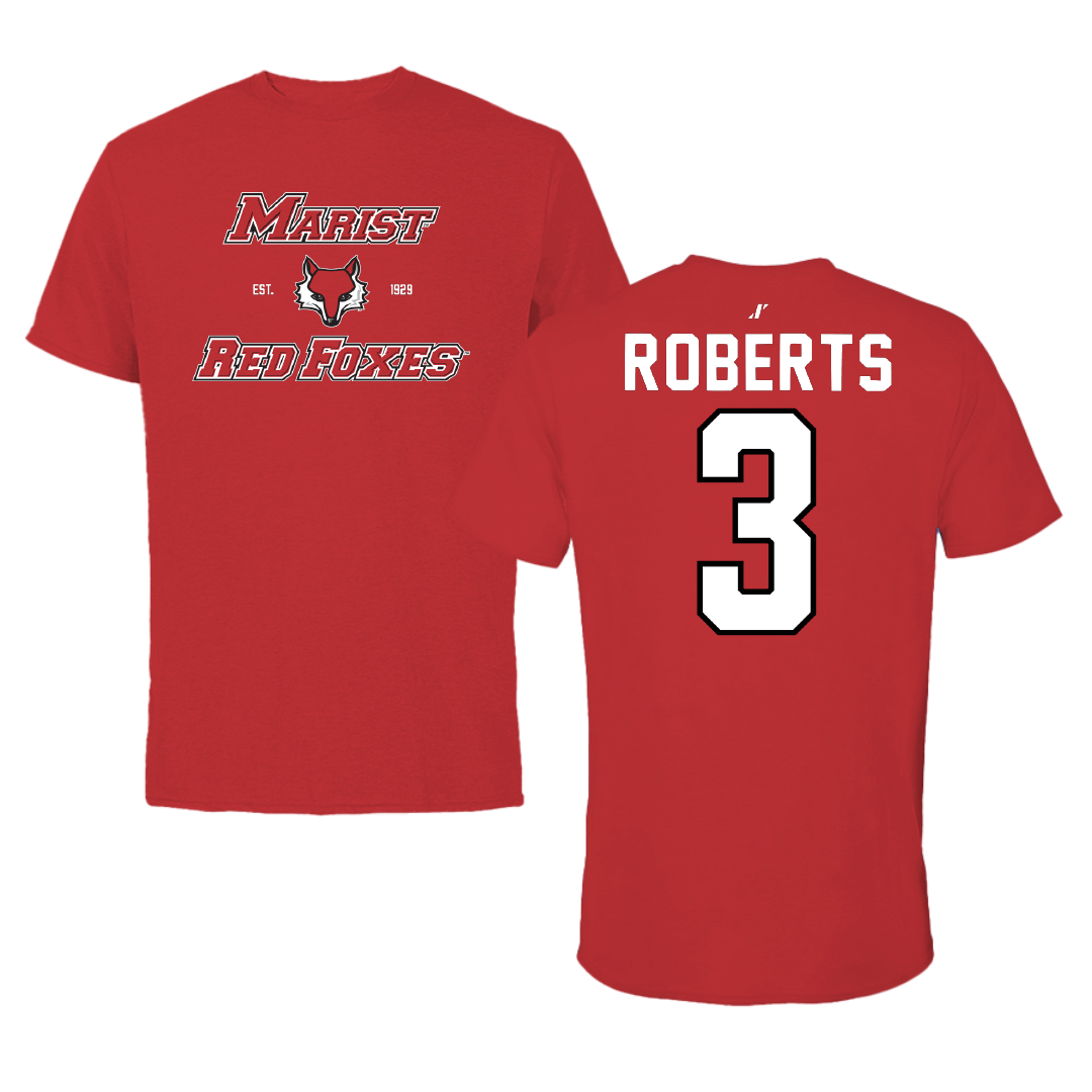 Marist University Basketball Red General Tee - #3 Travis Roberts