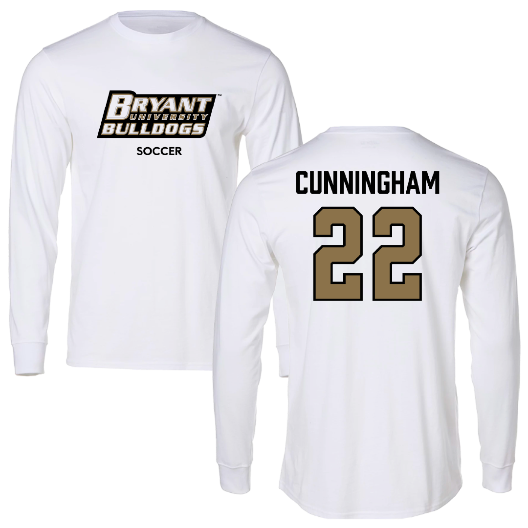 Bryant University Soccer (W) White Performance Long Sleeve - #22 Ashley Cunningham