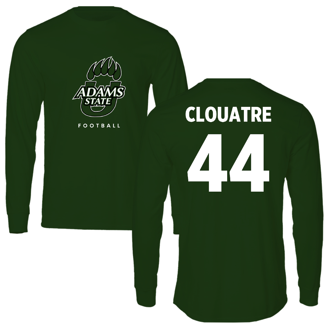 Adams State University Football Forest Green Long Sleeve - #44 Anthony Clouatre