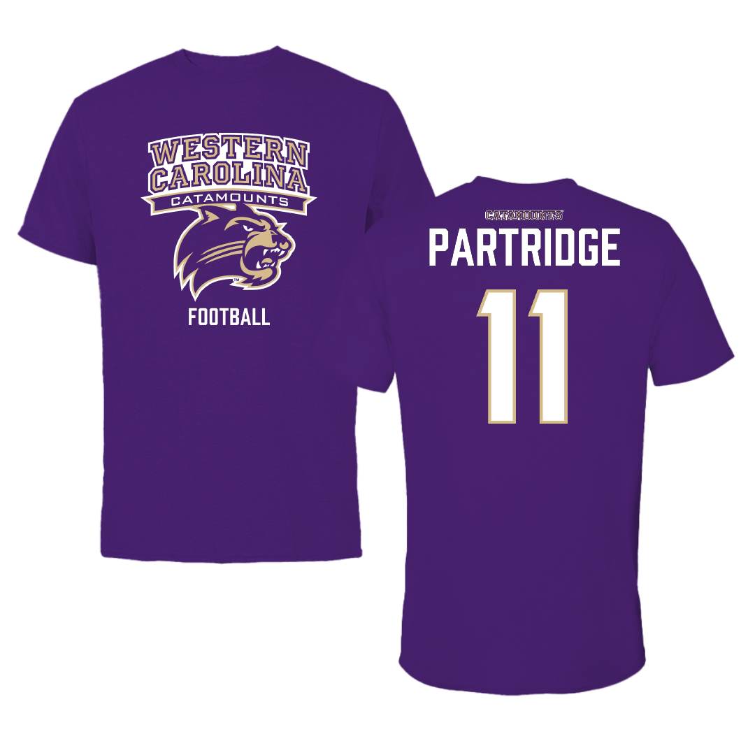 Western Carolina University Football Purple Performance Tee - #11 Kenyon Partridge