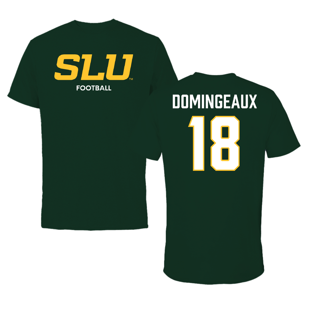 Southeastern Louisiana University Football Forest Green Performance Tee - #18 Jaylon Domingeaux